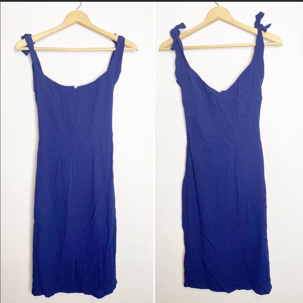 Reformation | Solid Blue Sleeveless Midi Dress 8